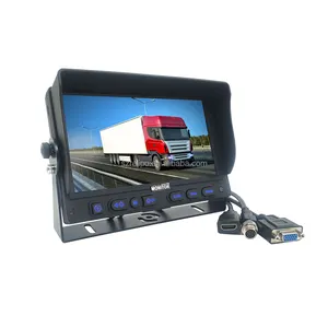 7 אינץ TFT LCD רכב צג מסך תצוגת 1024x600p עם VGA HDMI מחבר
