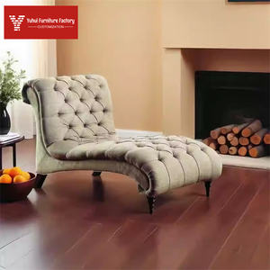 अमेरिकी शैली ग्रामीण ठोस लकड़ी के कपड़े डबल सोफे, फ्रेंच शैली के बकल गुइफेई लाउंज कुर्सी, कपास और लिनन विला मॉडल सोफा - Product Image 2