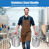 Fût de nettoyage en acier inoxydable 304 de 2,5 gallons/10 L, 1/2/3/4 têtes, raccords de lance à bière A/G/S/D pour kit de nettoyage du système de ligne de bière
