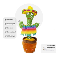 Nouveauté Jouet cactus chantant et dansant Poupée en peluche fantaisie pour enfants avec cadeau de remplissage en coton PP