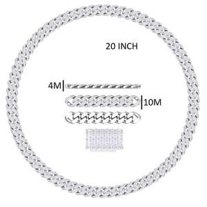 10mm S925 <b>Silver</b> VVS Moissanite Iced Out Cuban Link Chain Luxury <b>Necklace</b> 100% Passes <b>Diamond</b> Tester Wedding Gift Jewelry - Product Image 6