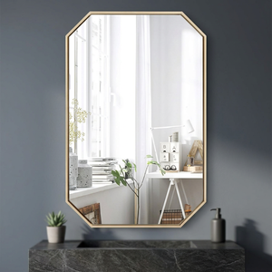 Espejo Decorativo Ovalado de Pared con Diseño Zen Asiático, Iluminado, de Hierro, Acabado Dorado Mate, para Bautizo, Cumpleaños, Bar Mitzvah - Product Image 4