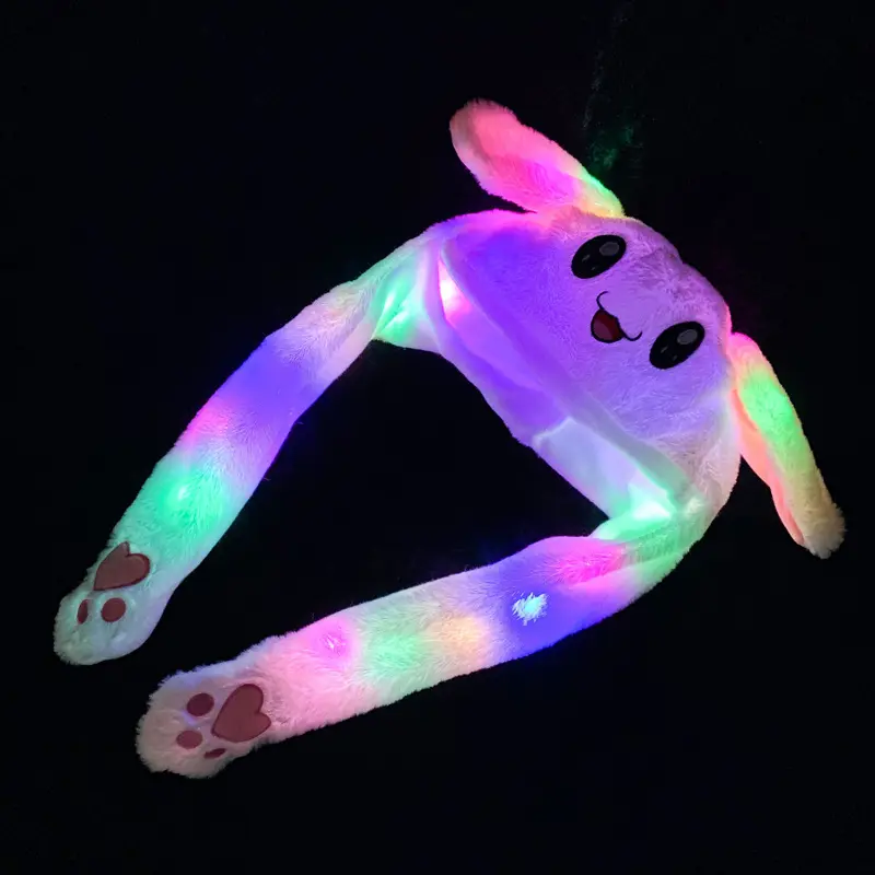 Free Sample Custom Personalize Plush Duck Flap Hat For Kids Play/plush Led Light Bear Hat/stuffed Plush Led Rabbit Hat For Party