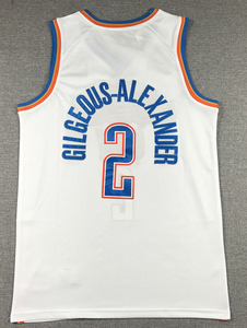 قمصان كرة السلة الرياضية عالية الجودة بالجملة لعام 2025، مطرزة ومخيطة، للجنسين، فريق أوكلاهوما سيتي ثاندر <span class=keywords><strong>2</strong></span> جيلجيوس ألكسندر - Product Image 2