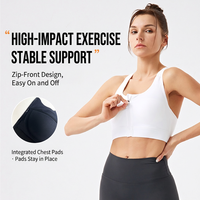Soutien-gorge de sport respirant à maintien élevé pour femme avec bretelles croisées en Spandex/Nylon pour la danse et le fitness