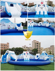 Parc aquatique gonflable géant d'extérieur sur le thème de l'océan, ensemble de toboggans aquatiques multifonctions, prix des parcs aquatiques gonflables - Product Image 2