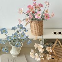 Bunga Cosmos Artifisial Grosir, Batang 62cm, 6 Kepala, Bunga Gesang Sutra Buatan Berumbai untuk Dekorasi Pernikahan dan Rumah, Rangkaian Bunga