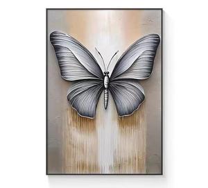 Bướm màu đen và trắng 3D tường nghệ thuật bán buôn tùy chỉnh-kích thước <span class=keywords><strong>Canvas</strong></span> in tranh sơn dầu trên vải phong cách hiện đại cho sofa trang trí nội thất - Product Image 2