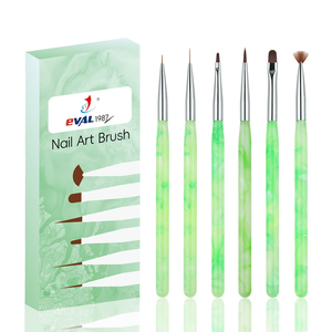 Oferta 2026: Set de 6 Pinceles Profesionales para Uñas con Mango Acrílico, Herramienta Multifunción para Manicura en Salón - Product Image 1