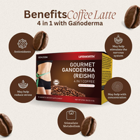 Lifeworth GMP Améliore l'Immunité Café Instantané Biologique Gourmet 4 en 1 aux Champignons Reishi Ganoderma Guangdong 100/200g Adulte