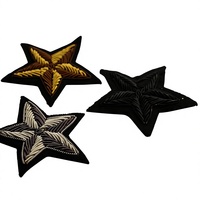 Parche Bordado Personalizado de Alta Gama con Lentejuelas y Cuentas, Diseño de Estrella 3D, para Gorras