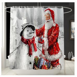 Ensemble de rideaux de <span class=keywords><strong>douche</strong></span> de Noël 4 pièces de luxe imprimés en 3D de Paris les plus vendus nouveautés en polyester écologique stockées pour les hôtels - Product Image 6