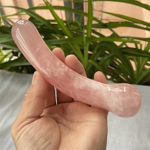 Natur Kristall Zauberstab Rosenquarz Rosa Penis Frauen Sexspielzeug Gebogener <span class=keywords><strong>Dildo</strong></span> Yoni Massage Zauberstab Für Frau <span class=keywords><strong>Dildo</strong></span> - Product Image 3
