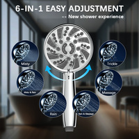Fournisseur de douches OEM – Pommeau de douche multifonction haute pression en nickel patiné, 6 jets, pour salle de bain