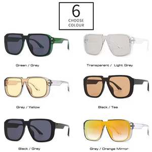 Gafas de Sol Retro 2025 para Hombre, Montura Grande Plana, Lentes de Espejo con Protección UV400, Gafas de Sol Cuadradas de una Pieza para Mujer - Product Image 5