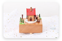 Boîte à musique de noël en bois personnalisée, mini carrousel cheval boîtes à musique décoratives en gros