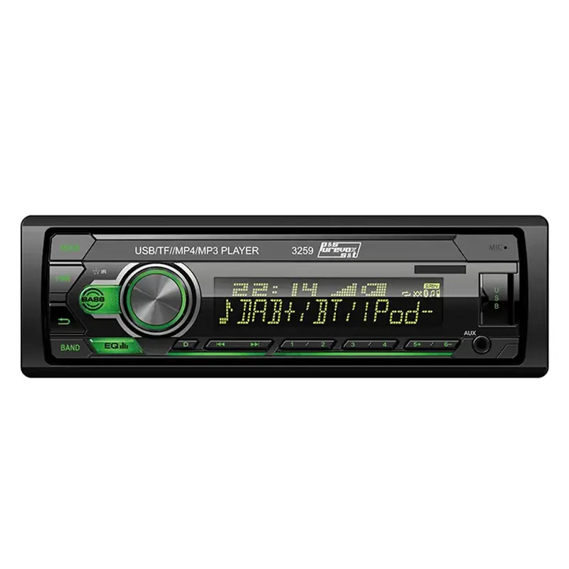 Caricabatteria da auto USB singolo Din di alta qualità vivavoce BT Car Kit lettore Mp3 autoradio Wireless Radio trasmettitore FM