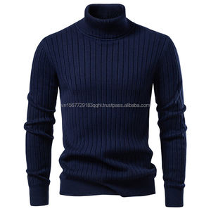 Suéter de Cuello Alto para Hombre, Estilo 2026, Color Sólido, Informal, Tejido, Talla Europea, Manga Larga, Abrigado - Product Image 4