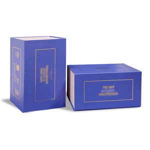 Custom Logo Color <b>Square</b> Blue Magnetic Jewellery Gift Box Corrugated Board UV Coating Matt Lamination-Luxury Packaging for - Product Image 6