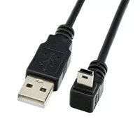 Harnais de câblage personnalisé : 90 °   Mini USB 2.0 Mâle vers Prise Femelle Dupont 2.54 5 Broches, Blindage Tressé PVC pour Appareil Photo et Ordinateur