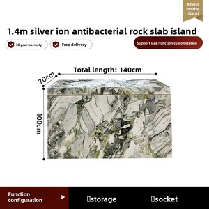 Piano di Lavoro per Isola <span class=keywords><strong>Cucina</strong></span> in Ardesia Verde Acqua di <span class=keywords><strong>Lago</strong></span>, Tavolo Rettangolare Verde Tiffany, Mobili in Pietra Verde Brasiliana, Stile Moderno Minimalista - Product Image 6