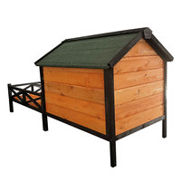 Niche en bois massif pour les chiens, grand accessoire d'extérieur, avec balcon, Villa, maison pour animaux de compagnie