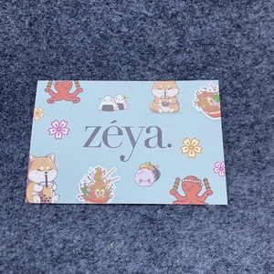 Tarjeta de Agradecimiento Personalizada OEM, Papel Mate Recubierto de 300g, Color Azul Pastel, Diseño de Dibujos Animados, 10% de <span class=keywords><strong>Descuento</strong></span>, Código Promocional - Product Image 3