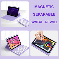Casing Keyboard Warna-warni Pink Ungu untuk iPad Mini 6 2021 Ukuran 8.3 Inch Dengan Keyboard Nirkabel