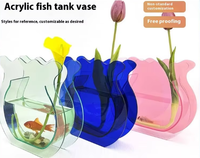 Conception unique de support d'affichage de vase acrylique personnalisable d'aquarium
