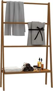 Support de séchage en bambou organisateur présentoir salon étagère <span class=keywords><strong>escalier</strong></span> stockage présentoir 4 niveaux étagères autres meubles - Product Image 3