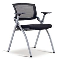 Fauteuil de bureau commercial en maille, empilable et pliable, pour salle de réunion, chaise de conférence certifiée ISO, vente en gros