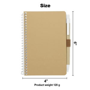 맞춤형 재활용 휴대용 노트북 종이 스파이럴 바인딩 스파이럴 노트북 펜 포함 - Product Image 2