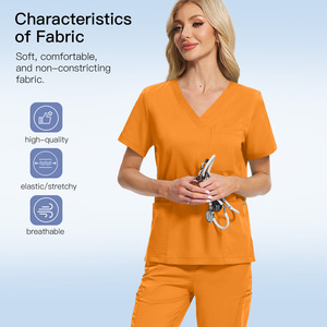 Conjuntos de Uniformes Médicos de Poliéster con Tela Dobby Inspirada en Tatuajes Viaoli, Bata de Aislamiento, Uniforme de Trabajo Unisex de Manga Corta y Larga - Product Image 3