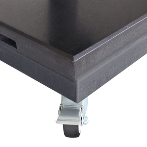 280kg Black Granite <strong>Parasol</strong> <strong>Base</strong> Outdoor <strong>Heavy</strong> <strong>Duty</strong> Two-pieces <strong>Base</strong> With Wheels Movable Patio Umbrella <strong>Base</strong> in Granite Stone - Product Image 5