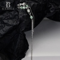 ICEBELA Bijoux de mode en argent sterling 925, design vintage avec pampille en turquoise chinoise, pince d'oreille, manchette d'oreille