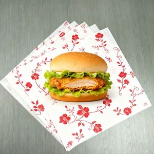 Greaseproof Eco-Friendly 100% Virgin Pulp Custom Printed Sandwich <b>Wrapping</b> <b>Paper</b> for Bread Hamburger Chicken Wrap Silicone - Product Image 5