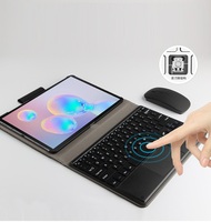 Casing Penutup Tablet Kulit Sandaran dengan Keyboard Touch Bar Nirkabel Yang Dapat Dilepas untuk Samsung Galaxy Tab S6 10.5 T860 865