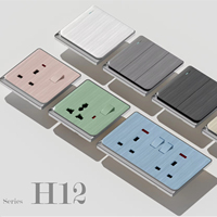 86type UE/Royaume-Uni/États-Unis/Australie Standard Panneau en plastique USB/Type-C Interrupteurs muraux et prises de courant et prise murale de données de réseau informatique