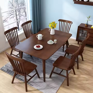 Juego de Comedor Rectangular de 4/6/8 Plazas <span class=keywords><strong>Muebles</strong></span> Contemporáneos de Madera Maciza con 6 Opciones de Sillas para Uso Doméstico en Comedor - Product Image 2