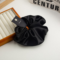 Chouchou en satin classique, élégant et polyvalent de haute qualité pour femme, luxueux et surdimensionné (20 cm), fait main, accessoire de cheveux pour mariage