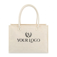 Sacs fourre-tout en coton recyclé avec logo personnalisé, fermeture à glissière, grande capacité, poignées, sacs de shopping écologiques