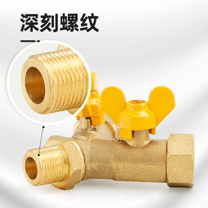 Válvula de Cierre de Gas de Cobre de 3 Puntos, Rosca Interna y Externa, para Uso Doméstico, Conecta 1 a 2 Tuberías para Gas Natural Licuado - Product Image 2