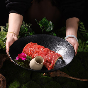Mountain Style Dry Ice Side Dish Round Melamine <b>Plate</b> For Hot Pot Meat Serving Party Use Solid Color Dishes - Product Image 3