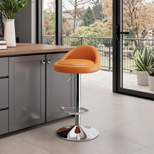 كراسي بار من الجلد الصناعي بسعر مصنع رخيص، كراسي عالية للمطبخ بقاعدة معدنية، كرسي بار دوار للاستخدام في المطاعم والمقاهي والحانات - Product Image 3