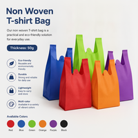 Sac de courses non tissé personnalisé le moins cher avec logo imprimé, léger, réutilisable, écologique et recyclable, type T-shirt