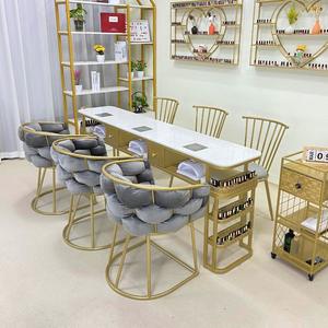 Nouvelle mode de table et de chaise de <span class=keywords><strong>manucure</strong></span> en fer <span class=keywords><strong>avec</strong></span> tiroir de rangement simple double triple <span class=keywords><strong>aspirateur</strong></span> pour le salon - Product Image 4