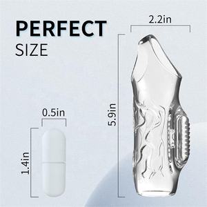 Neues Design Wieder verwendbares Silikon-Penis-Penis-Ärmel Vibrierendes Sexspielzeug für Erwachsene mit Verzögerung szeit kondomen - Product Image 2