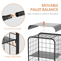 WIREKING – table d'appoint en fil métallique au design moderne, table de rangement à 2 niveaux pour salon et chambre à coucher