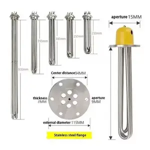 Luminoso personalizzato 220V 110V 300W 36V 4000W 3KW 6KW 9KW riscaldatore tubolare elettrico ad immersione scaldabagno