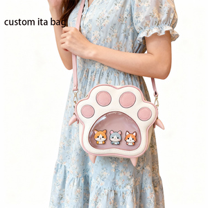 Produsen Tas Ita Transparan dengan Desain Cetak Karakter Anime, Perubahan Warna Bertahap Motif Cakar Kucing Kustom - Product Image 3